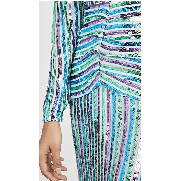 🆕 RIXO Emmy Dress in Multi Stripe Sequins - Picture 5 of 6